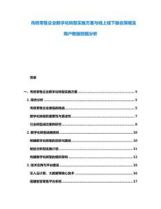 傳統(tǒng)零售企業(yè)數(shù)字化轉(zhuǎn)型實(shí)施方案與線上線下融合策略及用戶數(shù)據(jù)挖掘分析