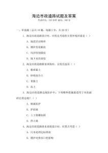 海邊市政道路試題及答案