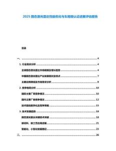2025固態(tài)激光雷達(dá)性能優(yōu)化與車規(guī)級(jí)認(rèn)證進(jìn)展評(píng)估報(bào)告