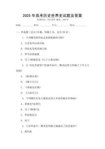 2025年高考历史世界史试题及答案