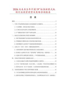 2026及未來5年中國19_標準拼裝式機柜行業投資前景及策略咨詢報告