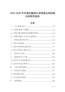 2025-2030年半潛運輸船行業跨境出海戰略分析研究報告