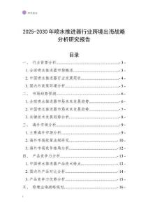 2025-2030年喷水推进器行业跨境出海战略分析研究报告