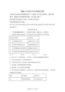 2026年山東省青島市自主招生考試化學試卷試題（含答案詳解）