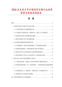 2026及未來5年中國(guó)西管樂器行業(yè)投資前景及策略咨詢報(bào)告