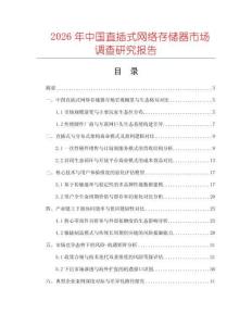 2026年中國直插式網(wǎng)絡存儲器市場調(diào)查研究報告
