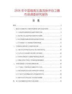 2026年中國超高壓直流脈沖自衛(wèi)器市場(chǎng)調(diào)查研究報(bào)告