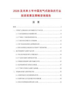 2026及未來5年中國(guó)充氣式助泳衣行業(yè)投資前景及策略咨詢報(bào)告