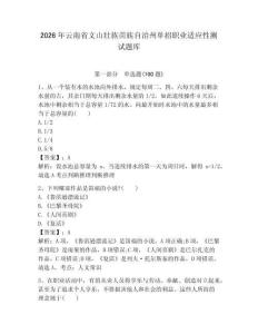2026年云南省文山壯族苗族自治州單招職業(yè)適應(yīng)性測試題庫必考題