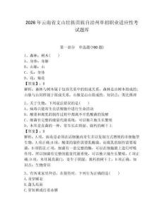 2026年云南省文山壯族苗族自治州單招職業(yè)適應(yīng)性考試題庫(kù)及一套答案