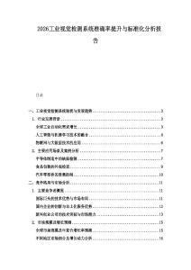 2026工業視覺檢測系統準確率提升與標準化分析報告