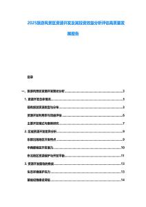 2025旅游風(fēng)景區(qū)資源開發(fā)及其投資效益分析評(píng)估高質(zhì)量發(fā)展報(bào)告