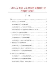 2026及未來5年中國帶墊螺絲行業(yè)發(fā)展研究報告