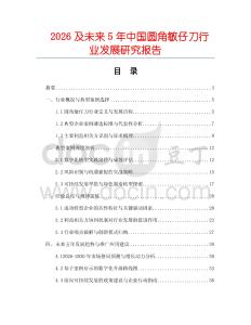 2026及未來5年中國圓角敏仔刀行業(yè)發(fā)展研究報告