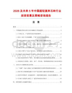 2026及未來5年中國超輕莫來石磚行業投資前景及策略咨詢報告