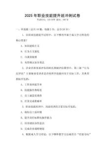 2025年職業(yè)技能提升班沖刺試卷