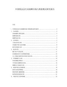 中國基金會行業(yè)捐贈市場與籌款模式研究報告