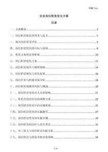 企業崗位職責優化方案