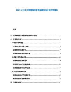 2025-2030大英博物館文物收藏價值分析研究報告