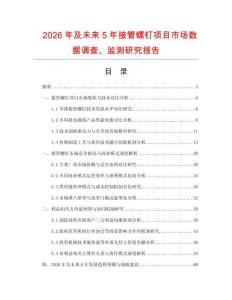 2026年及未來5年接管螺釘項(xiàng)目市場數(shù)據(jù)調(diào)查、監(jiān)測研究報(bào)告
