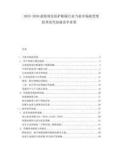 2025-2030虚拟现实防护眼镜行业当前市场接受度技术迭代加速竞争前景