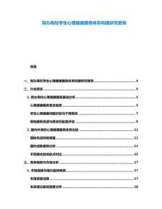 民辦高校學生心理健康服務體系構建研究報告