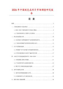 2026年中國脫色成形片市場調查研究報告