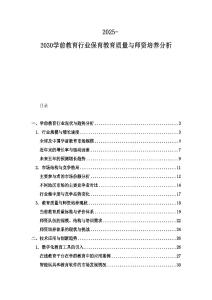 2025-2030學(xué)前教育行業(yè)保育教育質(zhì)量與師資培養(yǎng)分析