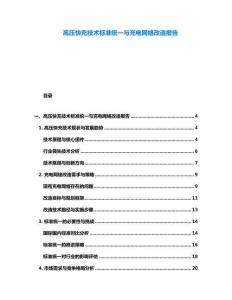 高壓快充技術(shù)標(biāo)準(zhǔn)統(tǒng)一與充電網(wǎng)絡(luò)改造報(bào)告