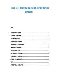 2025-2030國(guó)富民強(qiáng)的行業(yè)市場(chǎng)競(jìng)爭(zhēng)分析及投資評(píng)估規(guī)劃研究報(bào)告