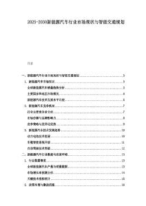 2025-2030新能源汽車行業(yè)市場(chǎng)現(xiàn)狀與智能交通規(guī)劃