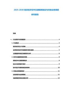 2025-2030低空經濟空中交通規則制定與對地業務調度研究報告