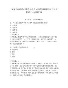 2026云南臨滄市耿馬自治縣人民檢察院聘用制書記員招錄3人真題匯編必考題