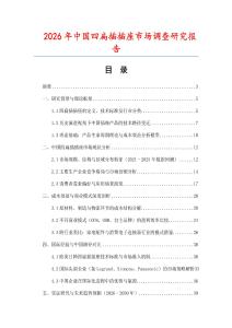 2026年中国四扁插插座市场调查研究报告