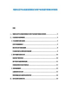 母嬰社區(qū)平臺流量變現(xiàn)模式與用戶粘性提升策略分析報(bào)告