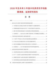 2026年及未来5年旋木玩具项目市场数据调查、监测研究报告