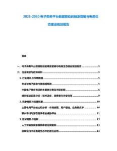 2025-2030電子商務平臺數據驅動的精準營銷與電商生態建設規劃報告