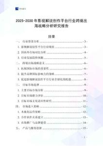 2025-2030年影視解說創作平臺行業跨境出海戰略分析研究報告