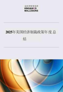 2025年美國經濟制裁政策年度總結