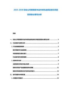 2025-2030創(chuàng)業(yè)公司管理資本運(yùn)作時機(jī)選擇及吸引風(fēng)險投資家必要性分析