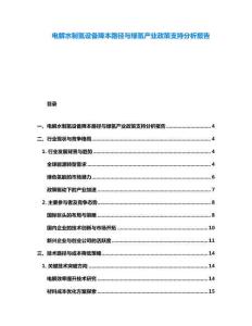 電解水制氫設備降本路徑與綠氫產業政策支持分析報告