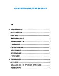 低空經(jīng)濟(jì)領(lǐng)域投資價值分析與商業(yè)模式優(yōu)化研究