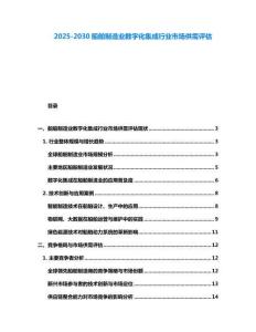 2025-2030船舶制造業(yè)數(shù)字化集成行業(yè)市場(chǎng)供需評(píng)估