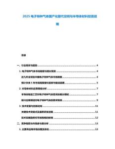 2025電子特種氣體國產化替代空間與半導體材料投資戰略