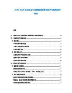 2025-2030珠寶加工行業(yè)黃銅鍍金鑒別技術(shù)與發(fā)展趨勢報告