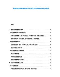 船舶消防設(shè)備特殊要求與遠(yuǎn)洋市場(chǎng)拓展機(jī)會(huì)分析報(bào)告