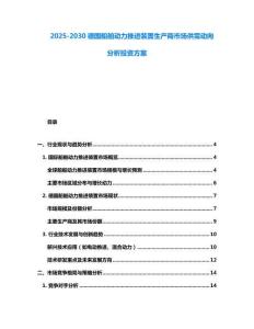 2025-2030德國(guó)船舶動(dòng)力推進(jìn)裝置生產(chǎn)商市場(chǎng)供需動(dòng)向分析投資方案