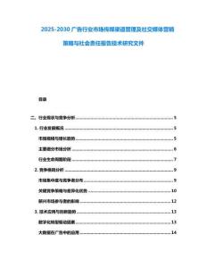 2025-2030廣告行業(yè)市場傳媒渠道管理及社交媒體營銷策略與社會責任報告技術(shù)研究文件