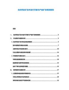 光伏鈣鈦礦技術(shù)迭代節(jié)奏與產(chǎn)能擴張預(yù)測報告