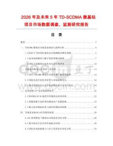 2026年及未來5年TD-SCDMA微基站項目市場數據調查、監測研究報告